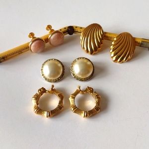 4 pairs vintage earrings